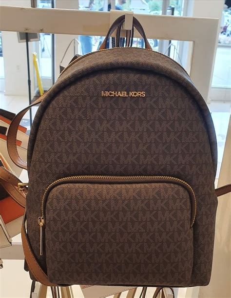 michael kors medium backpack white brown|Michael Kors Backpack medium size.